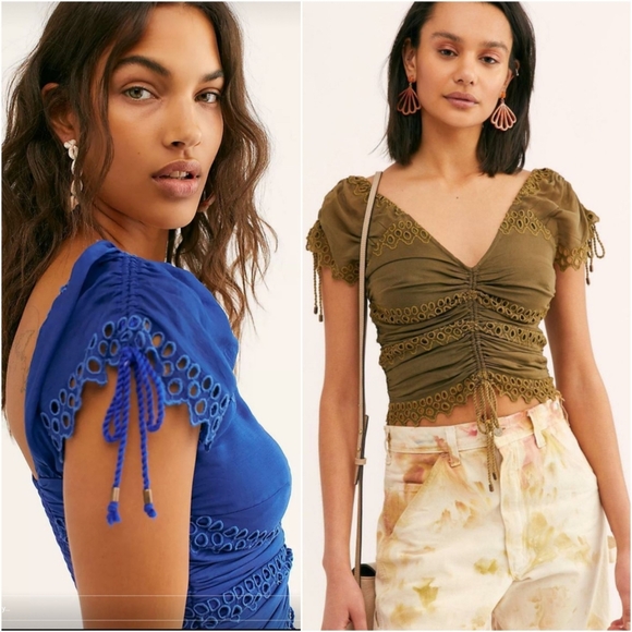 Free people Cecilia corset crop top blouse lilac berry - Picture 13 of 15